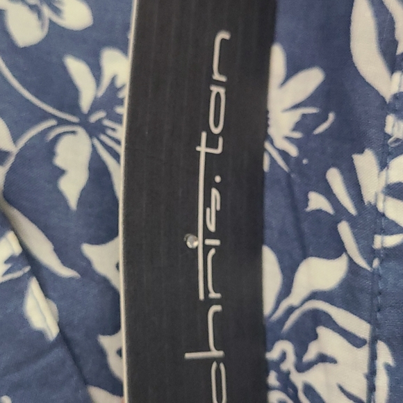 NWT Chris.tan cotton print button-down shirtwaist dress w 12-gore skirt. Sz 6 - Picture 12 of 13